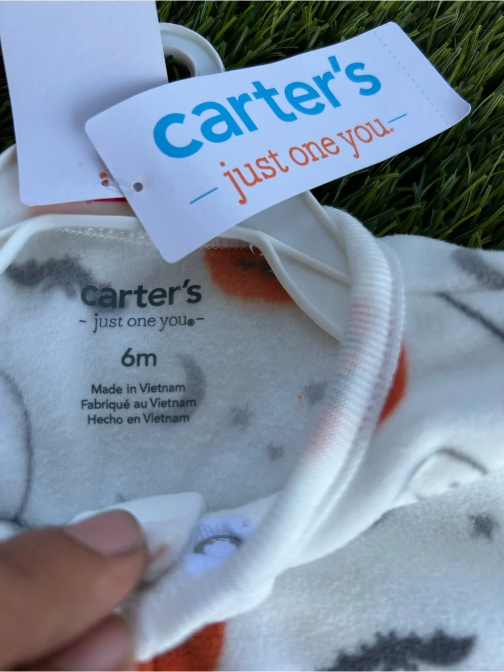 Cartier White Halloween Ghost & Orange Pumpkin Printed Sleep Sack